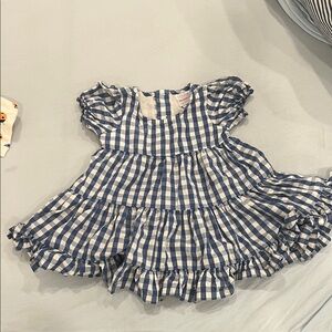 Hanna Andersson Adorable Blue and White Checkered Kids Dress